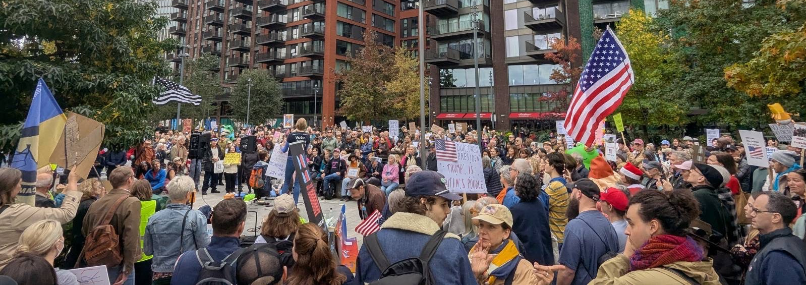 Crowd of people standing together
